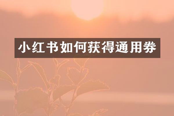 小红书如何获得通用券
