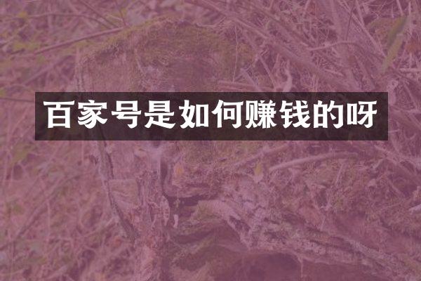 百家号是如何赚钱的呀