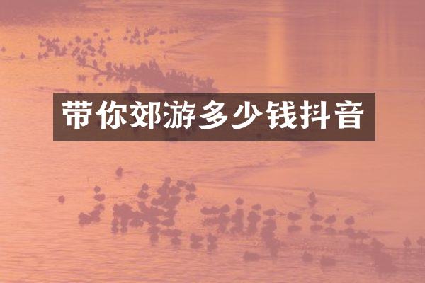 带你郊游多少钱抖音