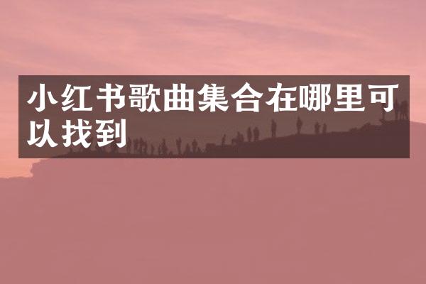 小红书歌曲集合在哪里可以找到