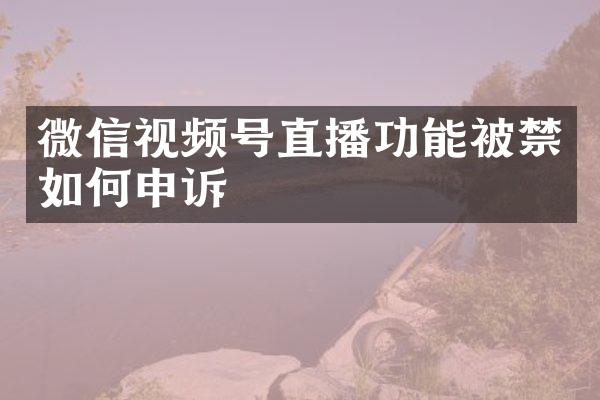 微信视频号直播功能被禁如何申诉