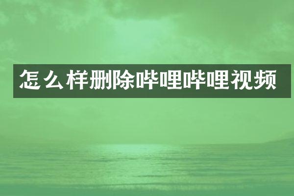怎么样删除哔哩哔哩视频