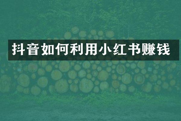 抖音如何利用小红书赚钱