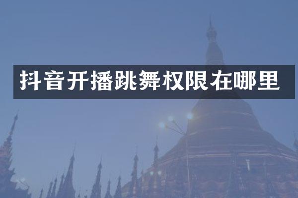 抖音开播跳舞权限在哪里