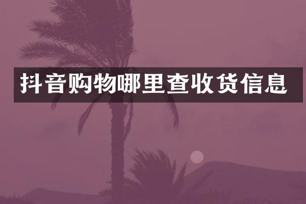 抖音购物哪里查收货信息