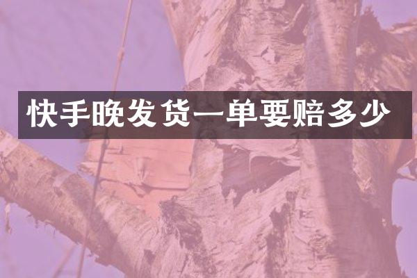 快手晚发货一单要赔多少