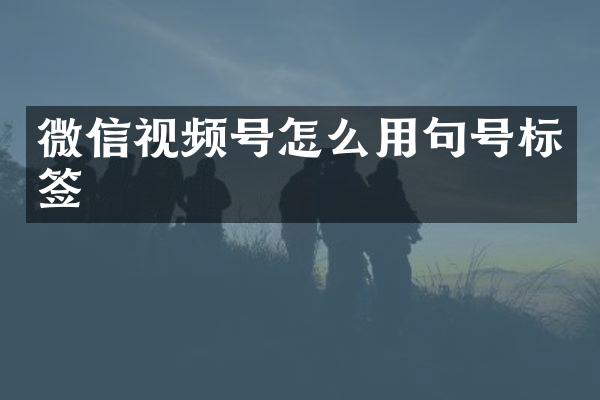 微信视频号怎么用句号标签