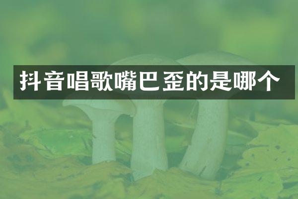 抖音唱歌嘴巴歪的是哪个