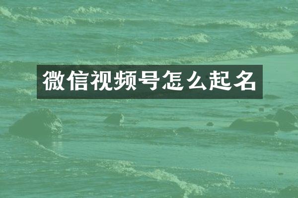 微信视频号怎么起名