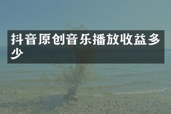抖音原创音乐播放收益多少
