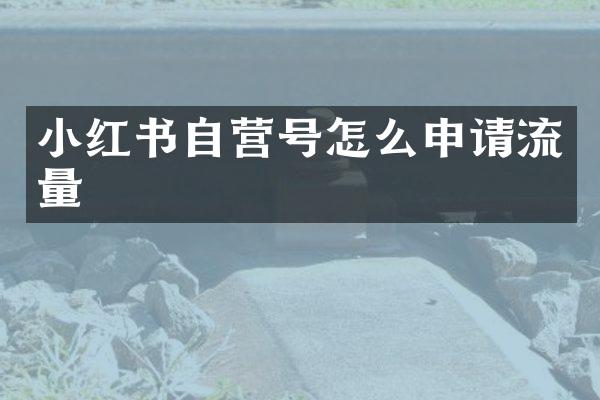 小红书自营号怎么申请流量