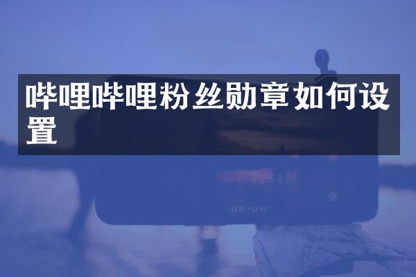 哔哩哔哩粉丝勋章如何设置