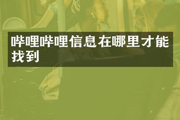 哔哩哔哩信息在哪里才能找到