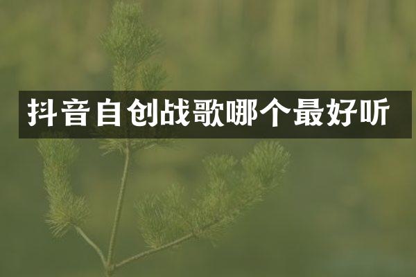 抖音自创战歌哪个最好听