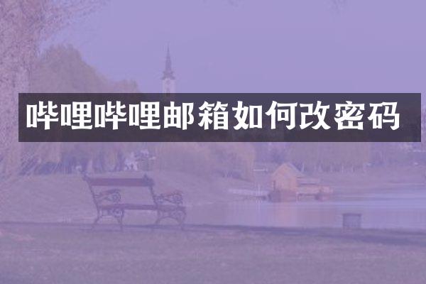 哔哩哔哩邮箱如何改密码
