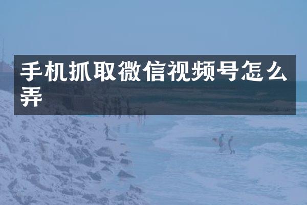 手机抓取微信视频号怎么弄
