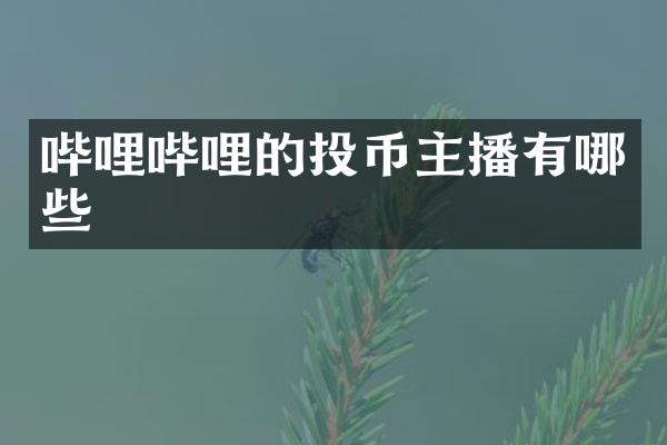 哔哩哔哩的投币主播有哪些