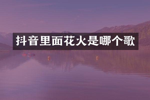 抖音里面花火是哪个歌