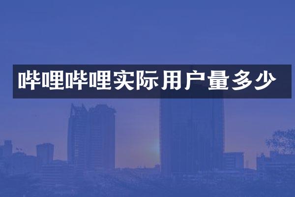 哔哩哔哩实际用户量多少