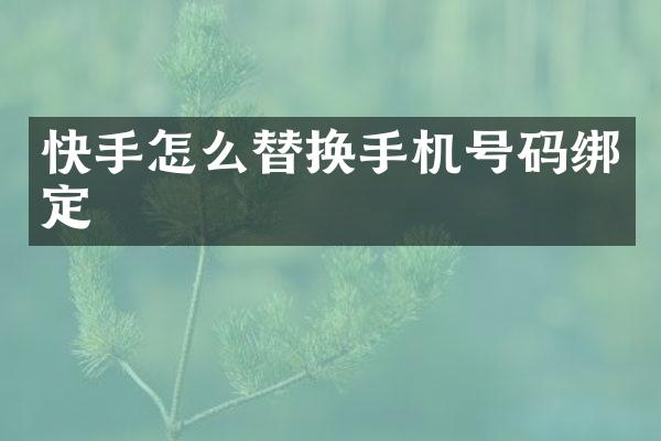 快手怎么替换手机号码绑定