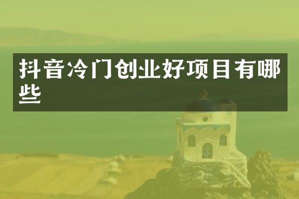 抖音冷门创业好项目有哪些