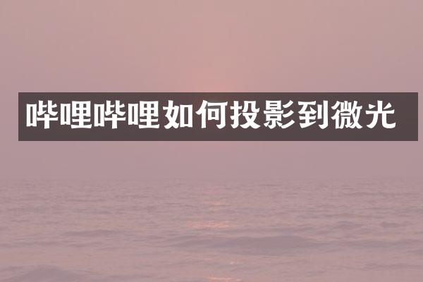 哔哩哔哩如何投影到微光