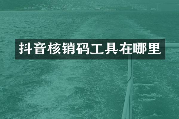抖音核销码工具在哪里