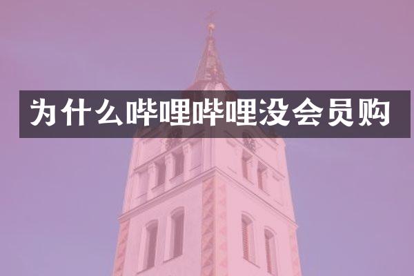 为什么哔哩哔哩没会员购