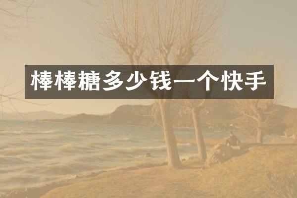 棒棒糖多少钱一个快手