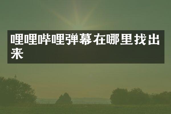 哩哩哔哩弹幕在哪里找出来