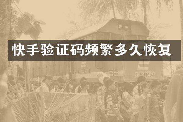 快手验证码频繁多久恢复