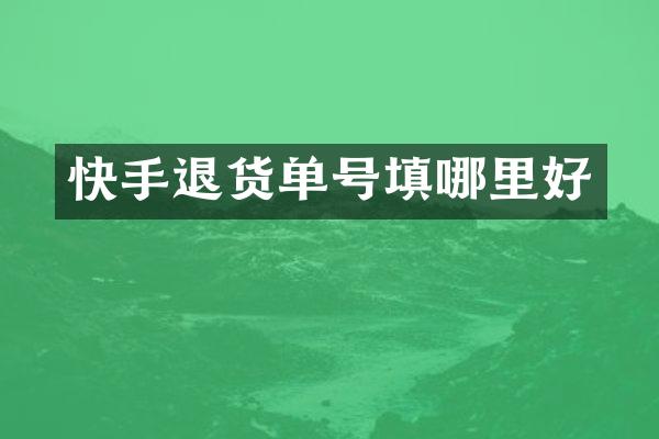 快手退货单号填哪里好