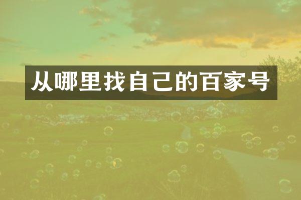 从哪里找自己的百家号