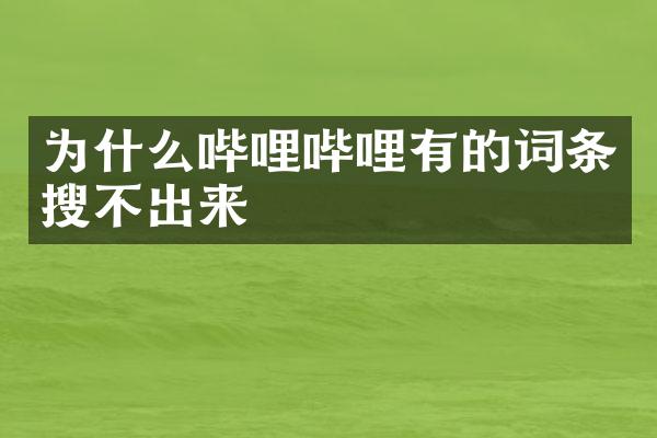 为什么哔哩哔哩有的词条搜不出来