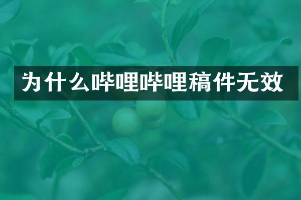 为什么哔哩哔哩稿件无效