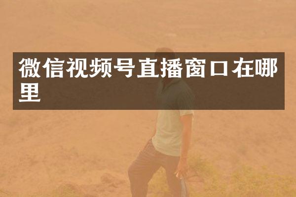 微信视频号直播窗口在哪里