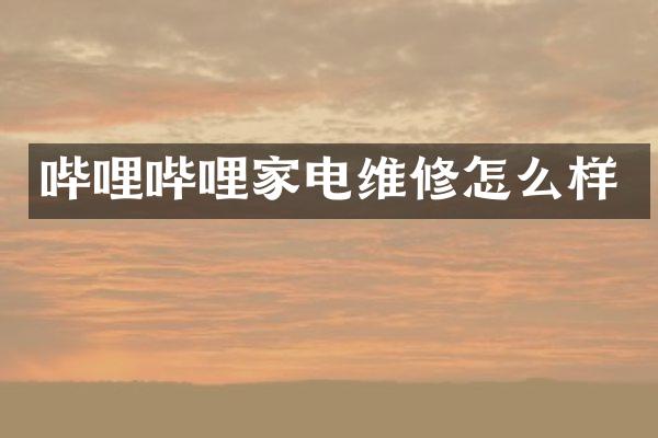 哔哩哔哩家电维修怎么样