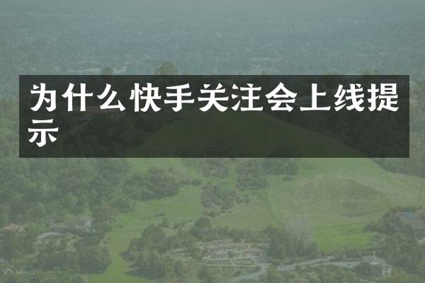 为什么快手关注会上线提示
