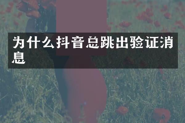 为什么抖音总跳出验证消息