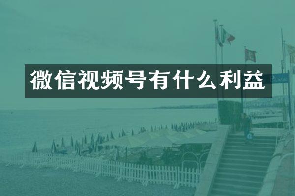 微信视频号有什么利益