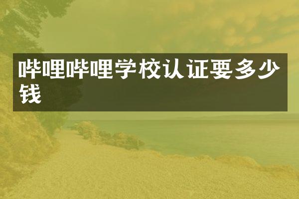 哔哩哔哩学校认证要多少钱