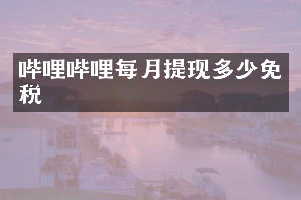 哔哩哔哩每月提现多少免税