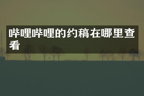哔哩哔哩的约稿在哪里查看