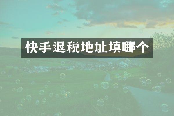 快手退税地址填哪个