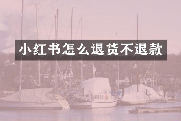 小红书怎么退货不退款