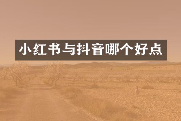 小红书与抖音哪个好点