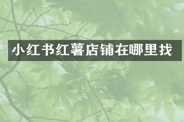 小红书红薯店铺在哪里找
