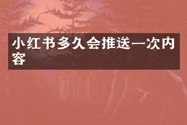 小红书多久会推送一次内容