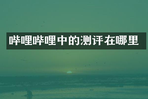 哔哩哔哩中的测评在哪里