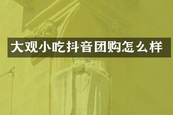 大观小吃抖音团购怎么样